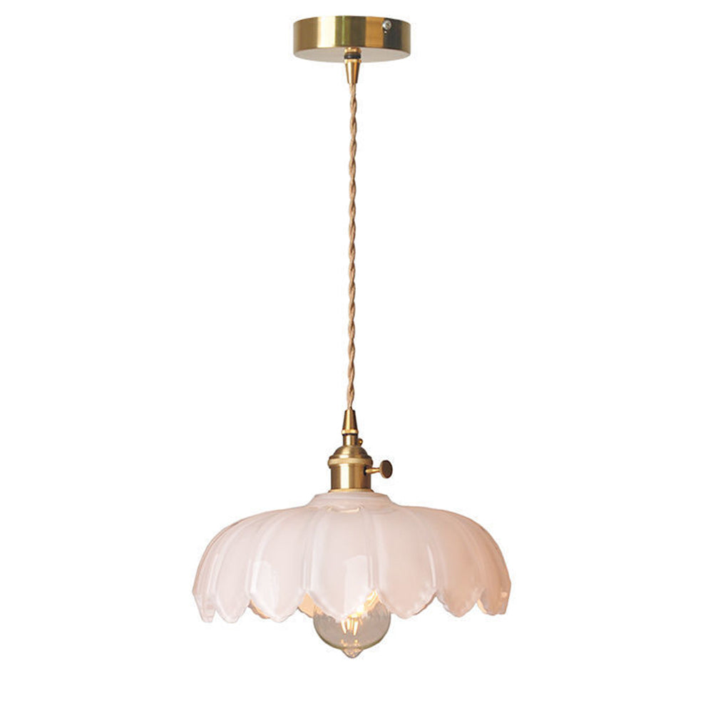 Vintage geglazuurde bloemen hanglamp