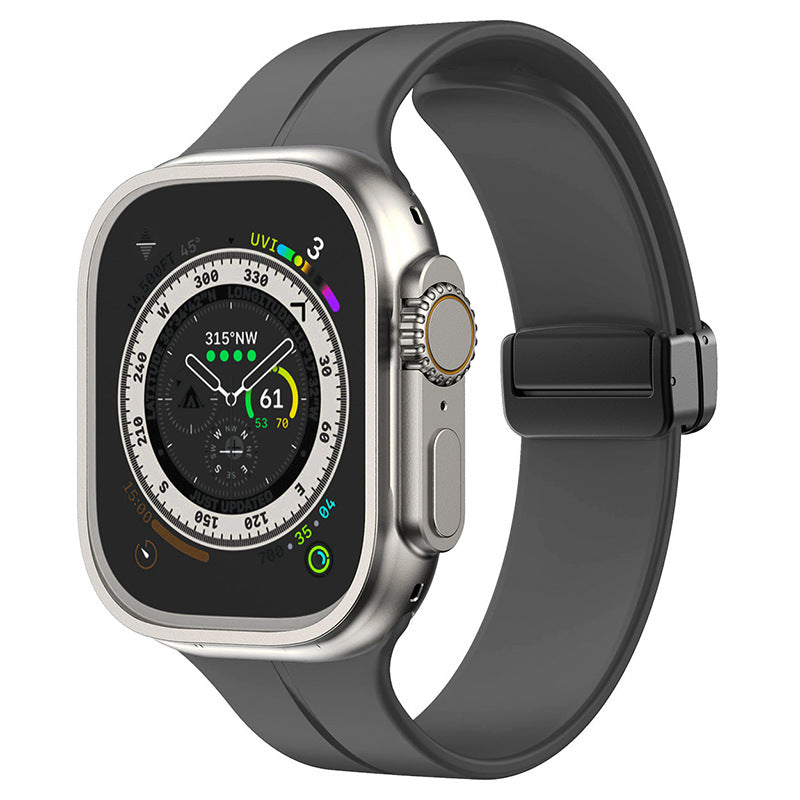 Bande pliante magnétique en silicone simple pour Apple Watch