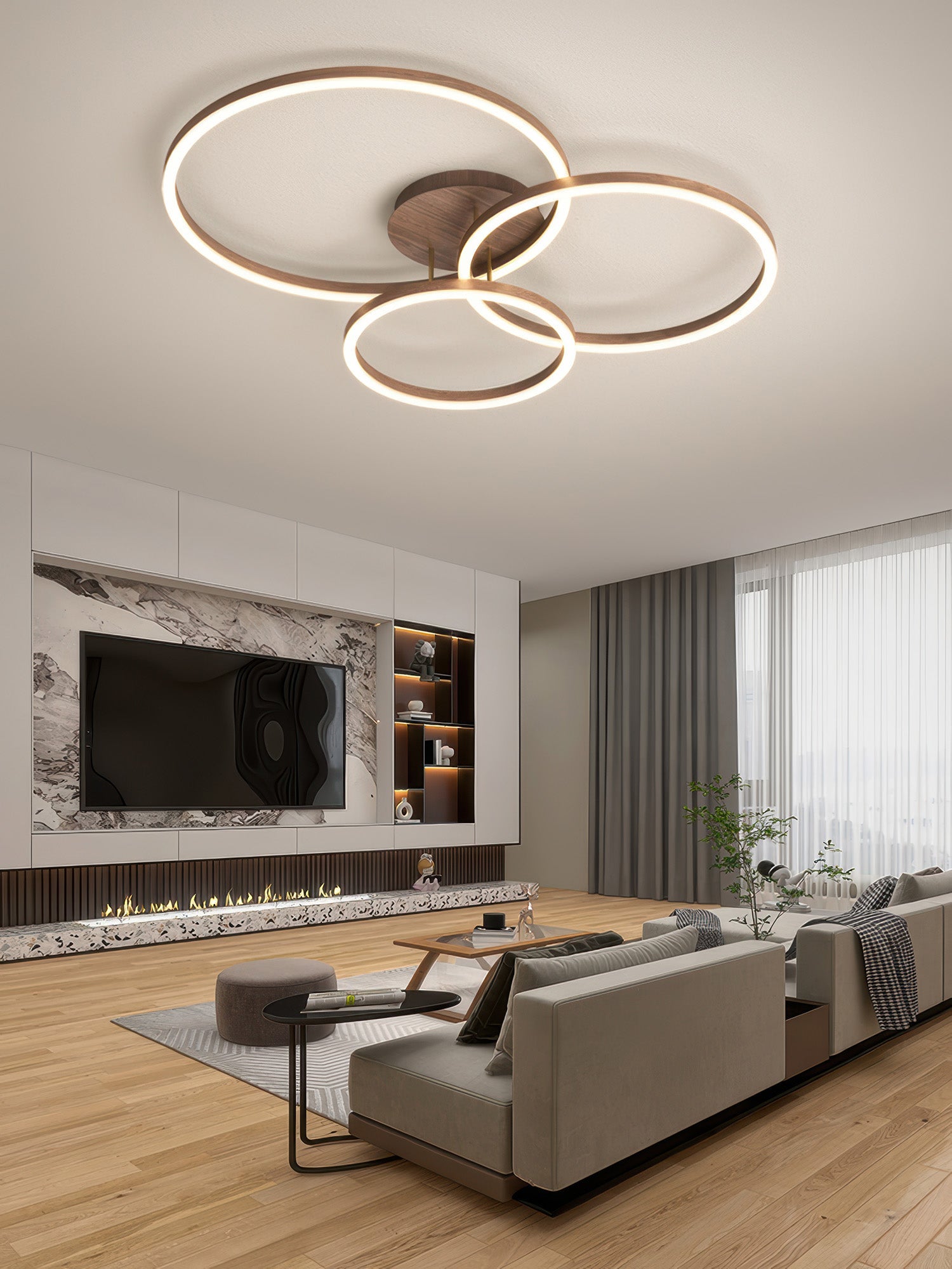 Elegante lampada da soffitto ad anello