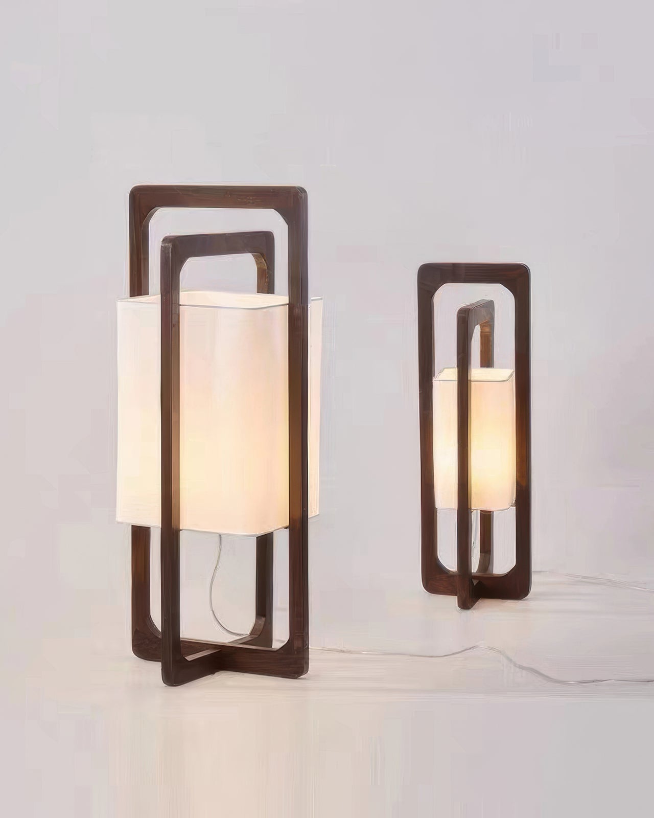 Japansk trägolvlampa Retro Zen