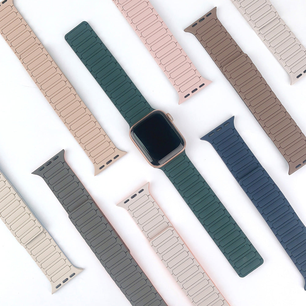 Bande Boucle Magnétique en Silicone pour Apple Watch