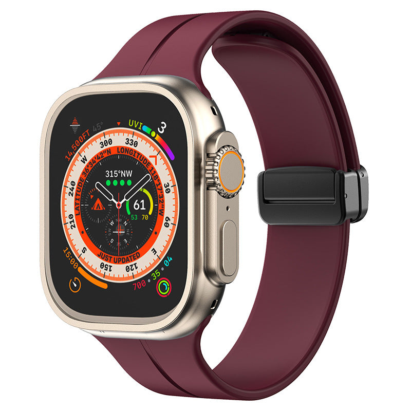 Bande pliante magnétique en silicone simple pour Apple Watch