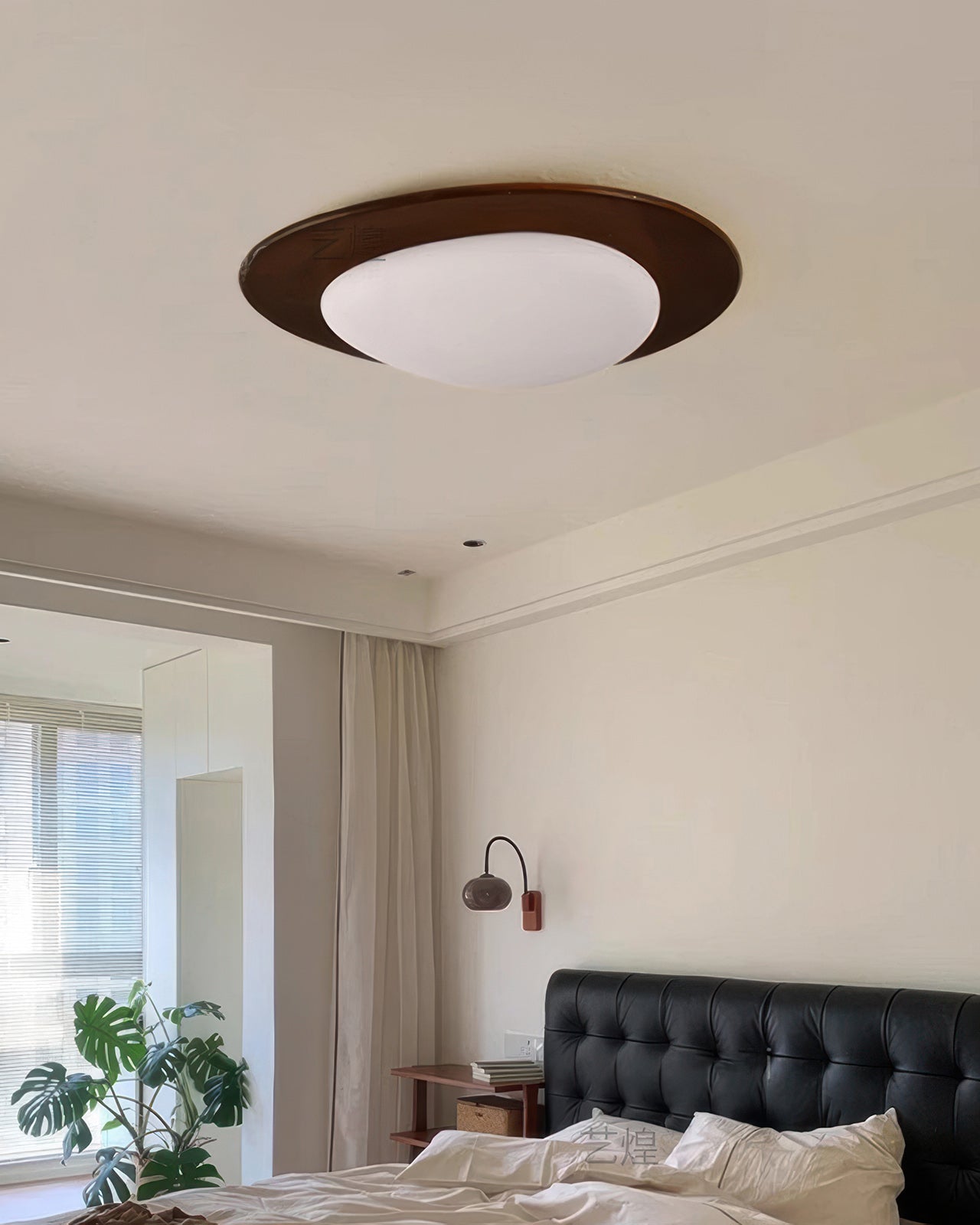 Scandinavian Pebble Wood Grain Ceiling Light