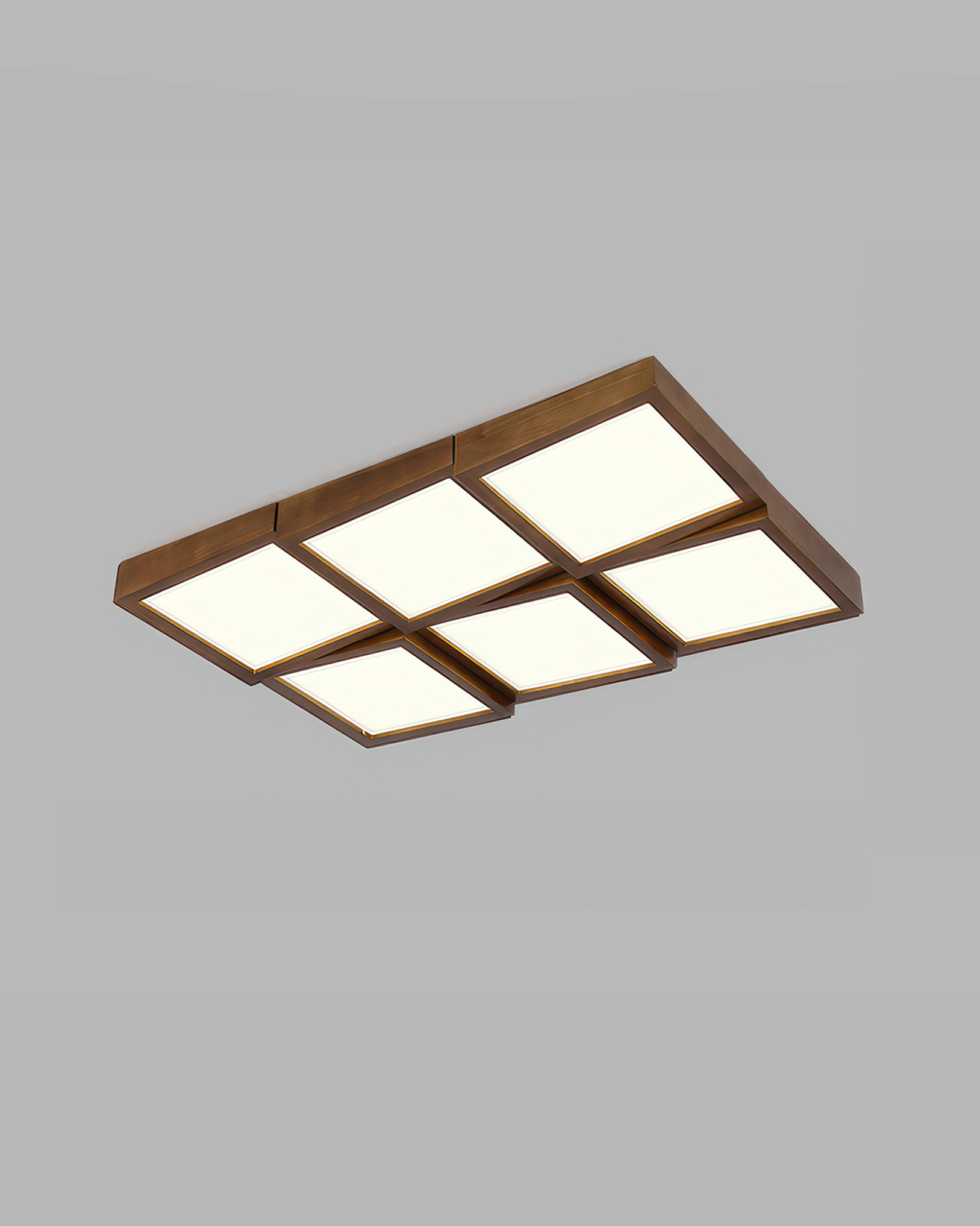 Walnut Modernist Ceiling Lamp