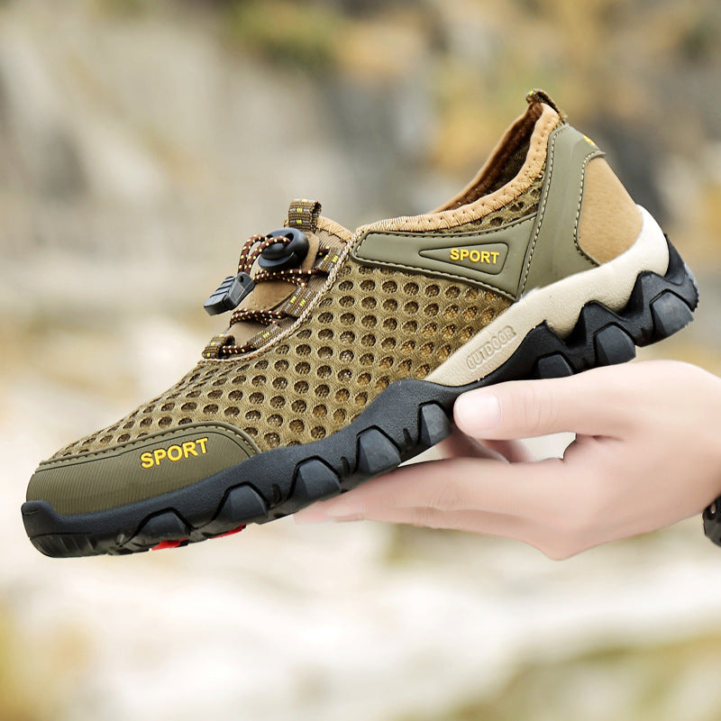 Orthopedic hiking shoes with quick-dry feature