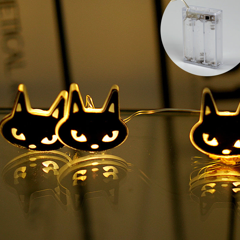 Halloween Decoratie LED Zwarte Kat Vorm Verlichting Ketting Decoratie