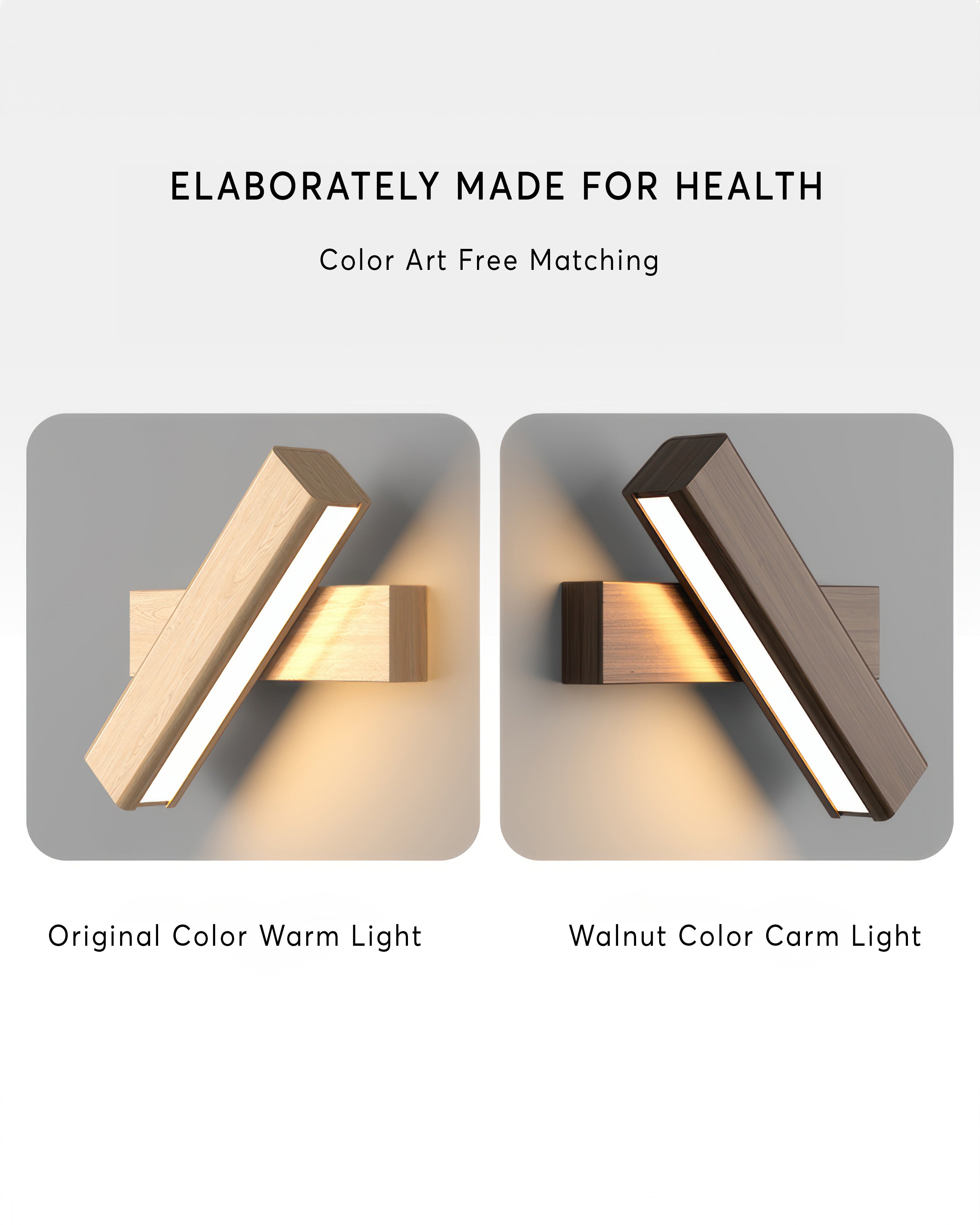 Nordic Wood Grain Rotatable Wall Lamp