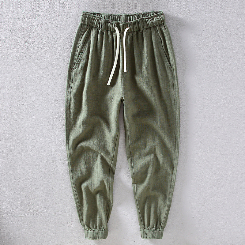 Pantalon en lin vert olive - Tom