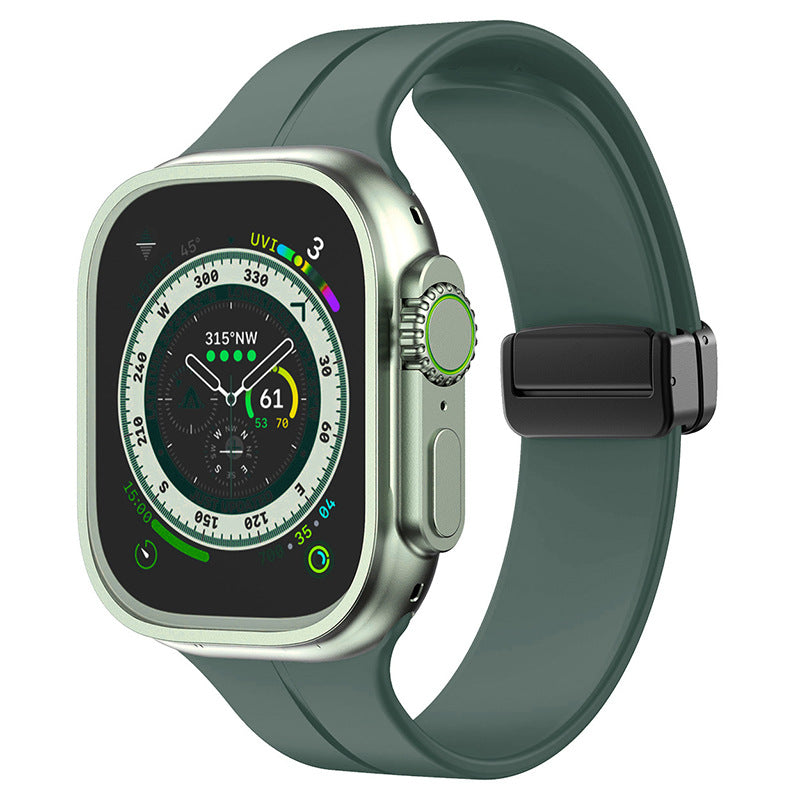 Bande pliante magnétique en silicone simple pour Apple Watch