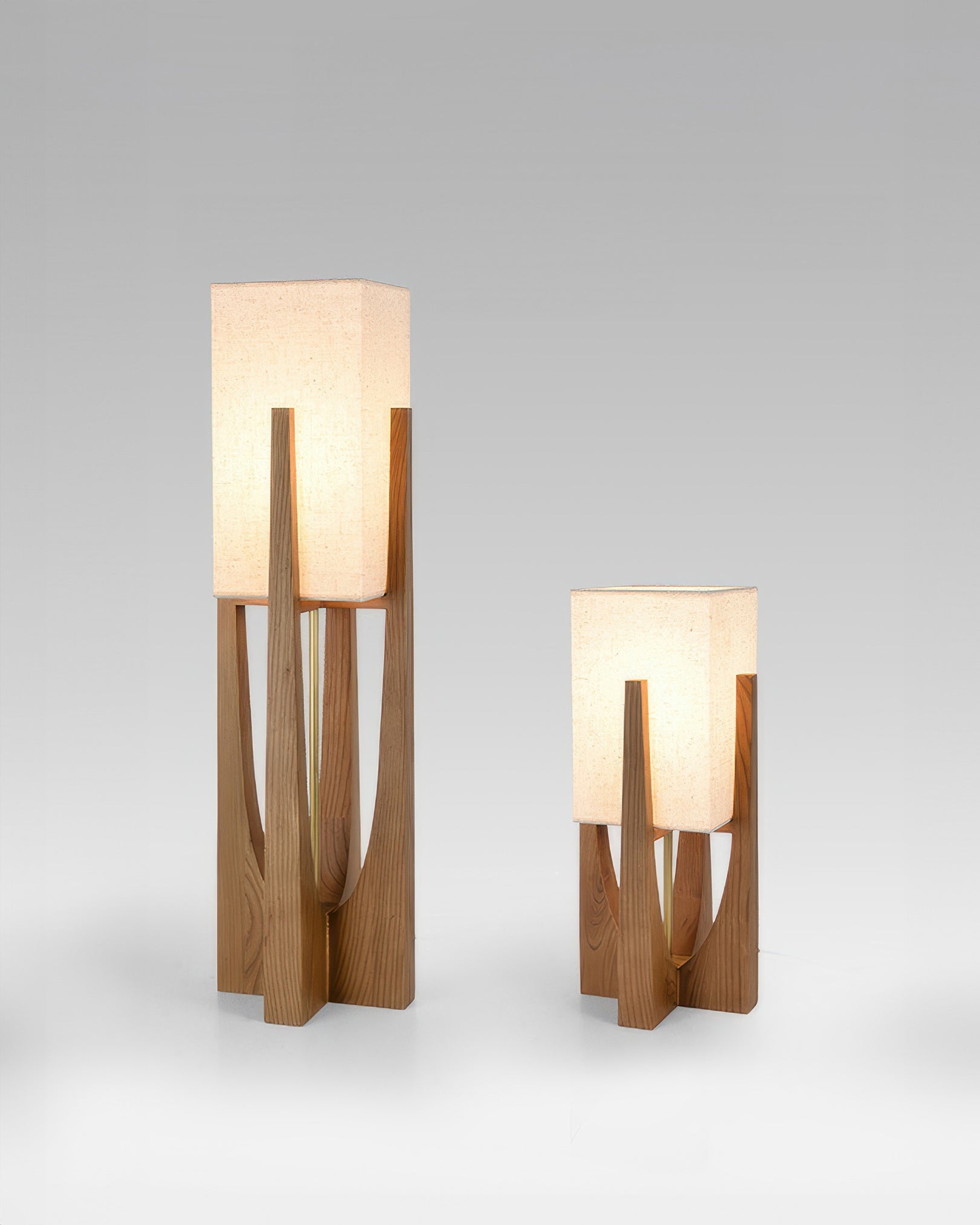 Lampadaire en noyer de style japonais Lampe simple en bois massif