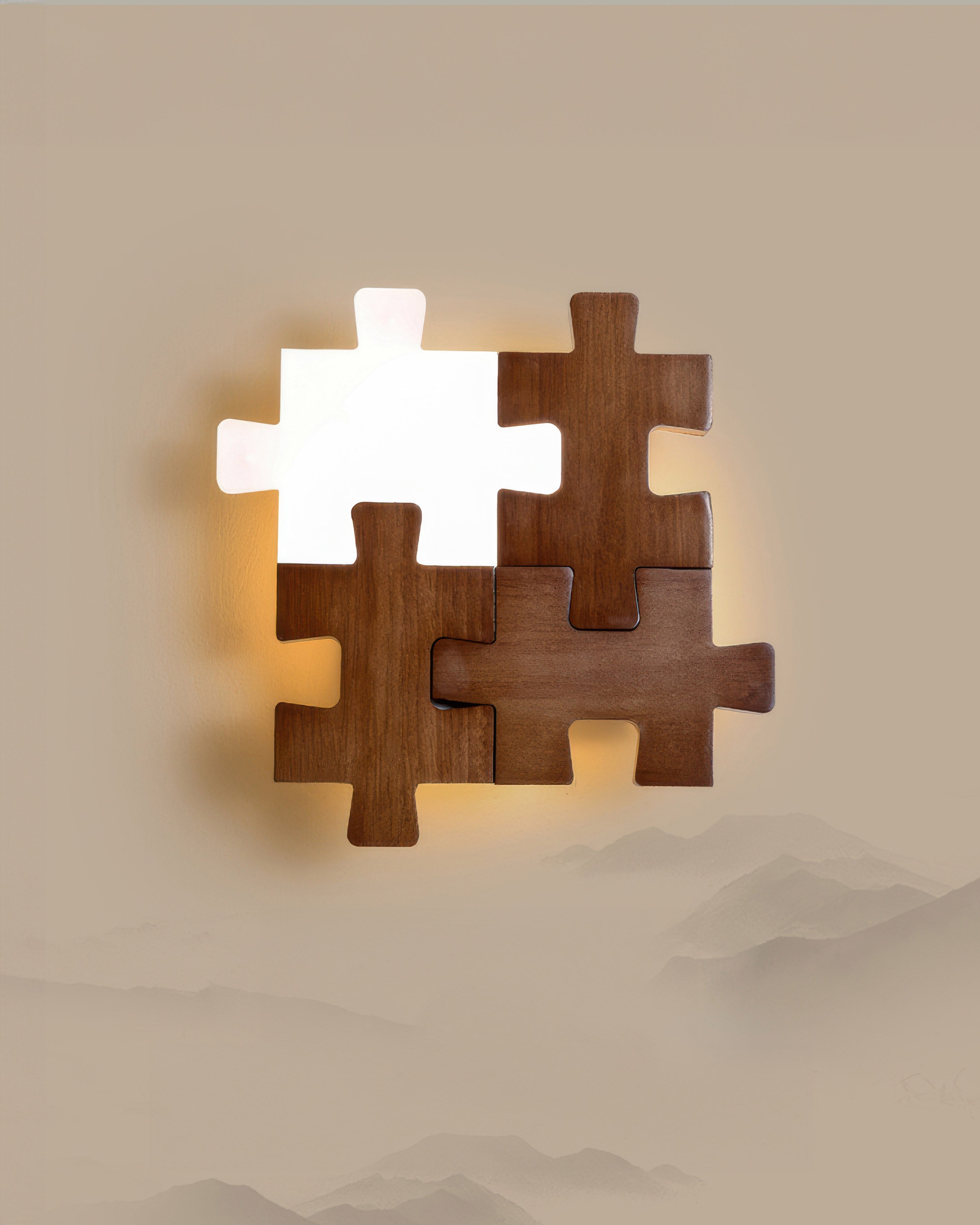 Nordic Wood Puzzles Light LED-Wandleuchte