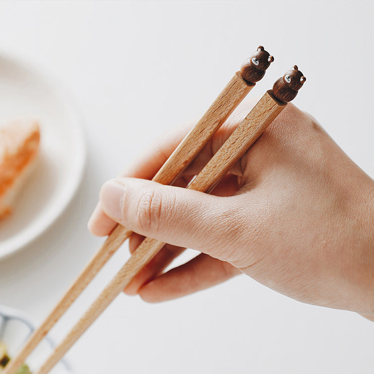 Japonské ručně vyráběné sochy domácích zvířat dřevěné dětské hůlky