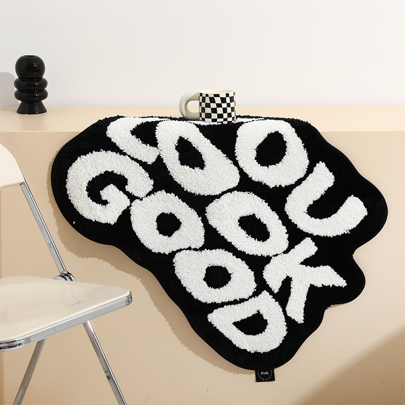 Alfombra con mechones y acentos "You Look Good"