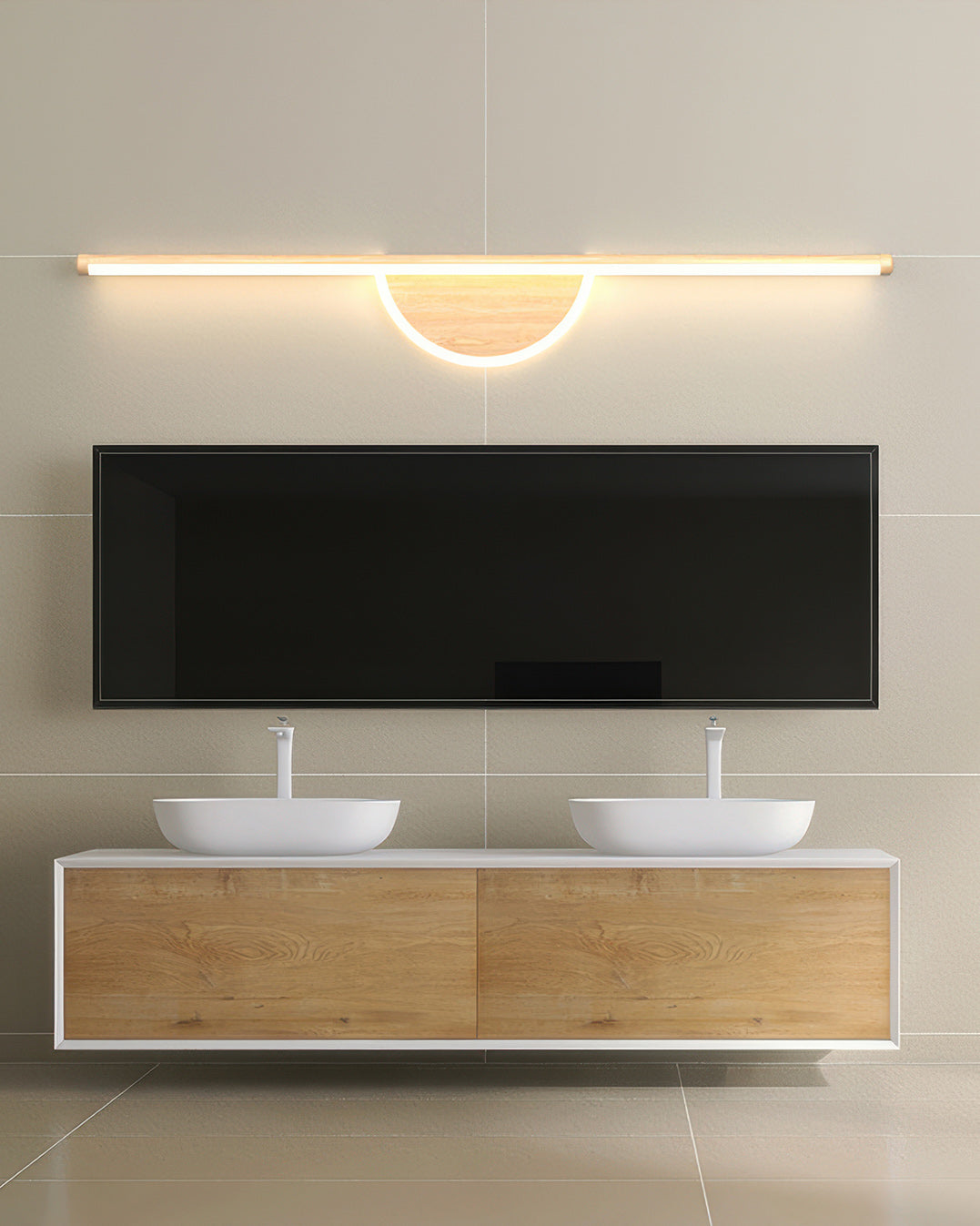 Wooden Arc Modern Wall Lamp