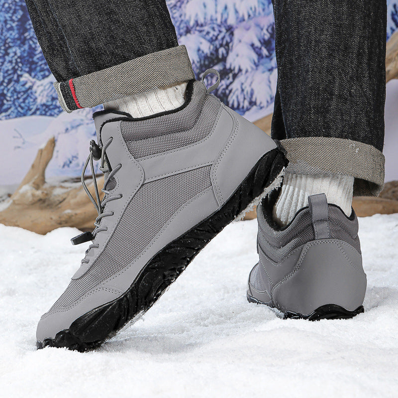 Herbst- und Winter-Schneestiefel, warm, atmungsaktiv, hohe Freizeitschuhe, rutschfest und wasserdicht, Winter-Barfußschuh (Unisex)