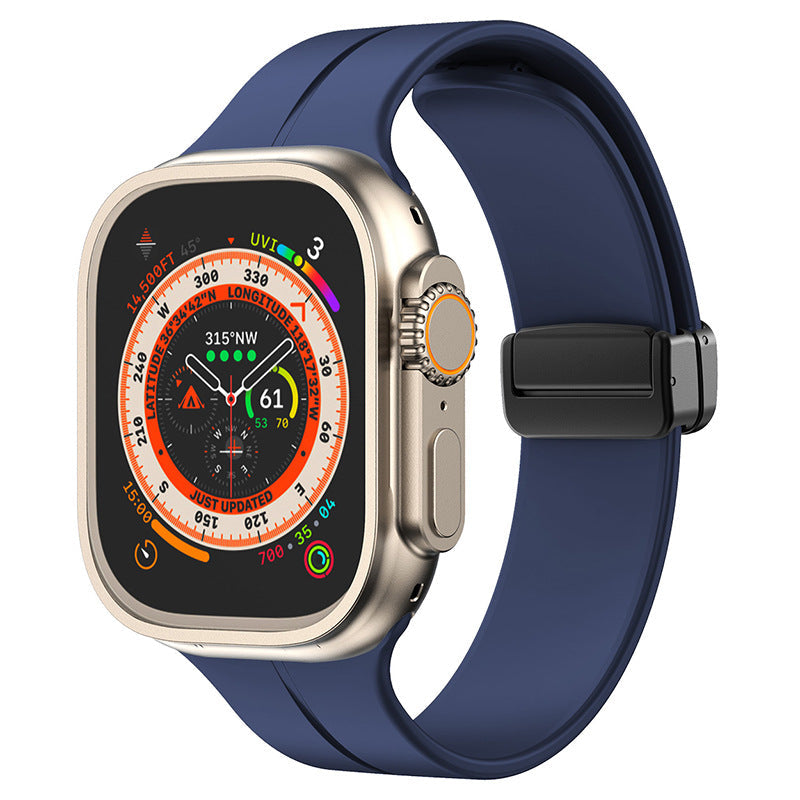 Bande pliante magnétique en silicone simple pour Apple Watch