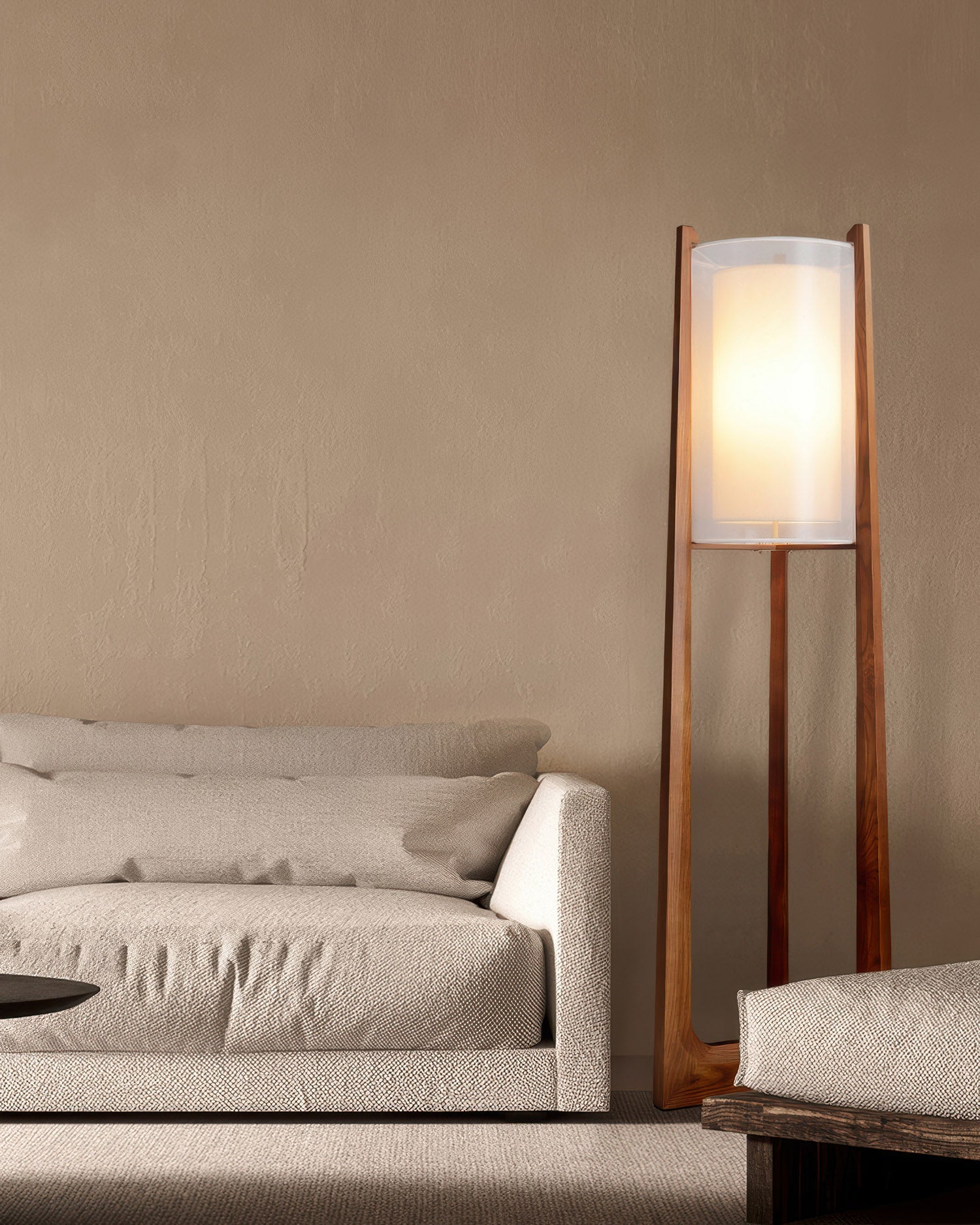 Minimalist Walnut Harmony Floor Lamp