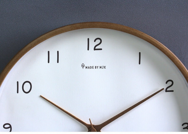 Horloge murale analogique simple en bois massif pour la maison