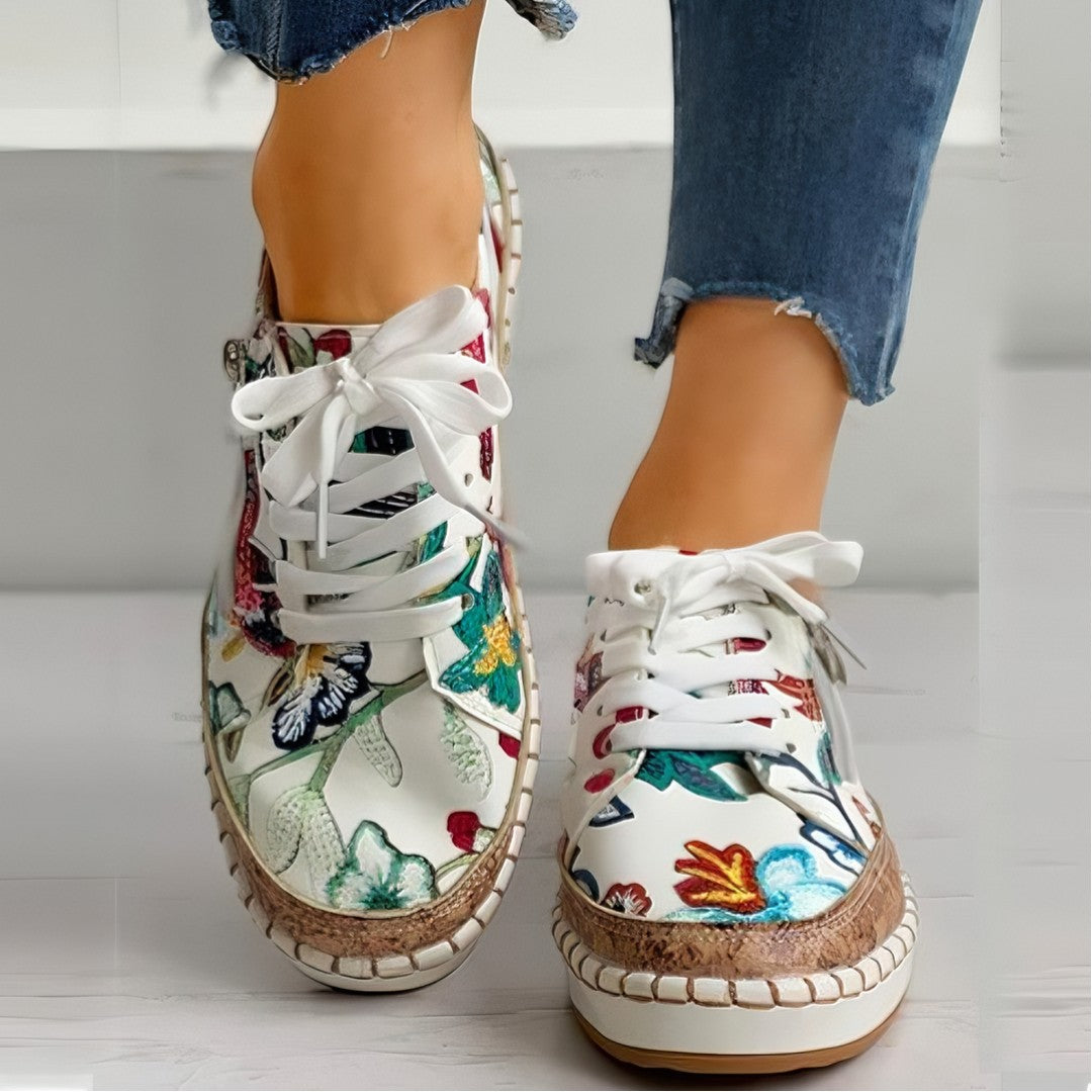 Lily Komfortable Blomster Sneakers