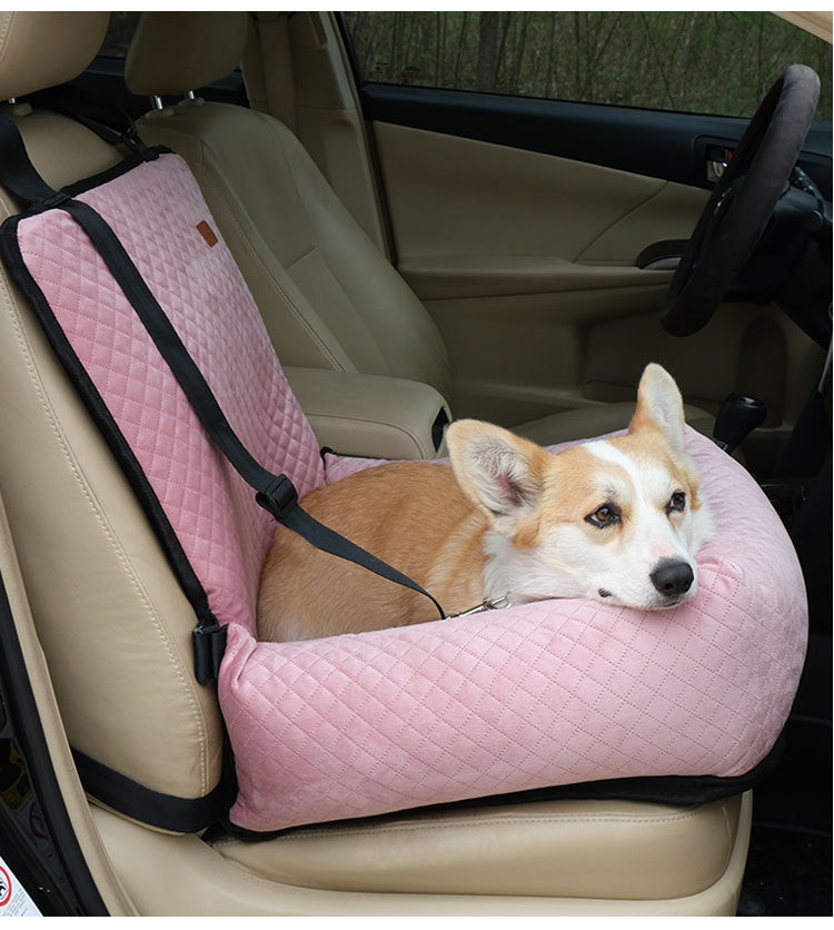 Rehausseur de siège de voiture matelassé de luxe pour chien - Voyage sûr et confortable pour animaux de compagnie