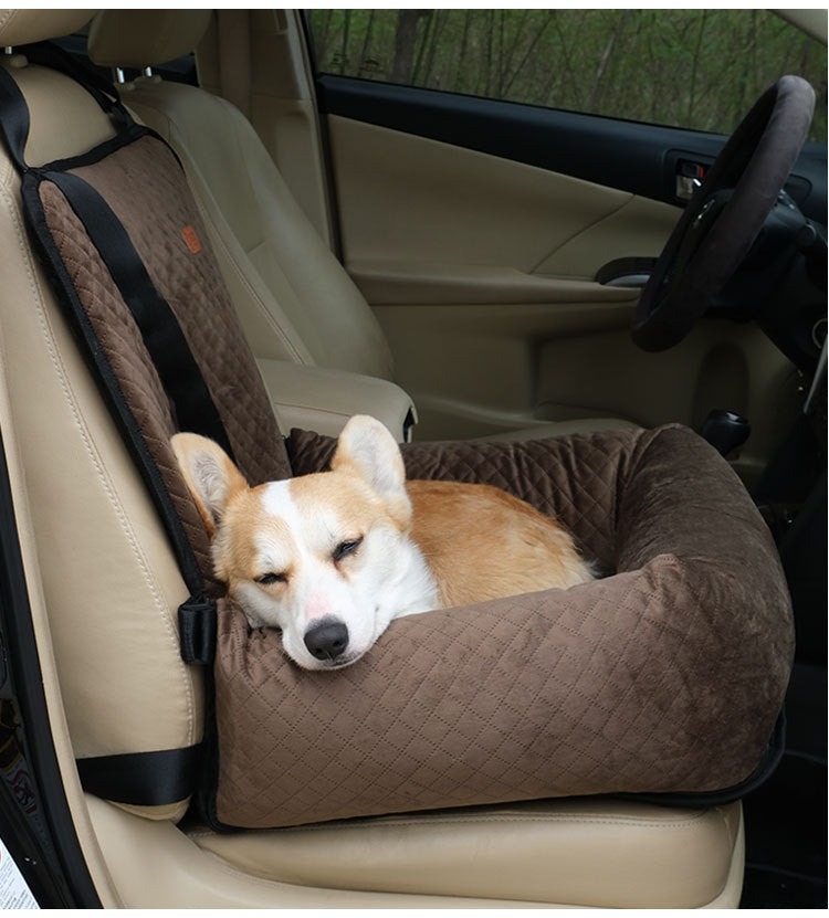 Rehausseur de siège de voiture matelassé de luxe pour chien - Voyage sûr et confortable pour animaux de compagnie