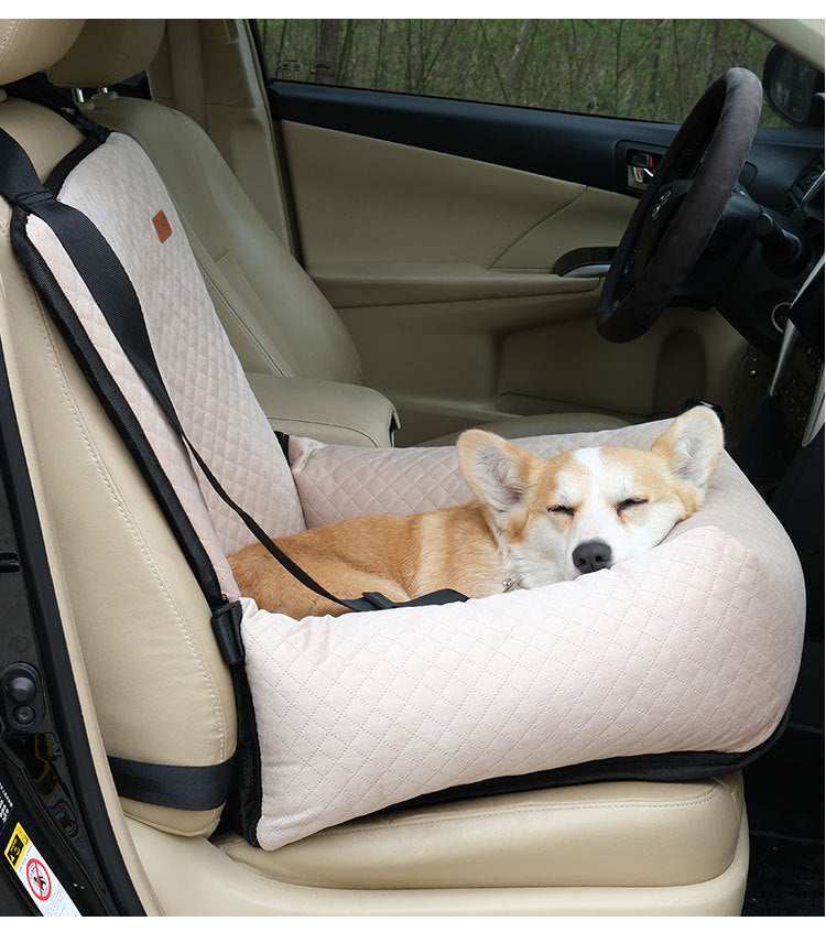 Rehausseur de siège de voiture matelassé de luxe pour chien - Voyage sûr et confortable pour animaux de compagnie