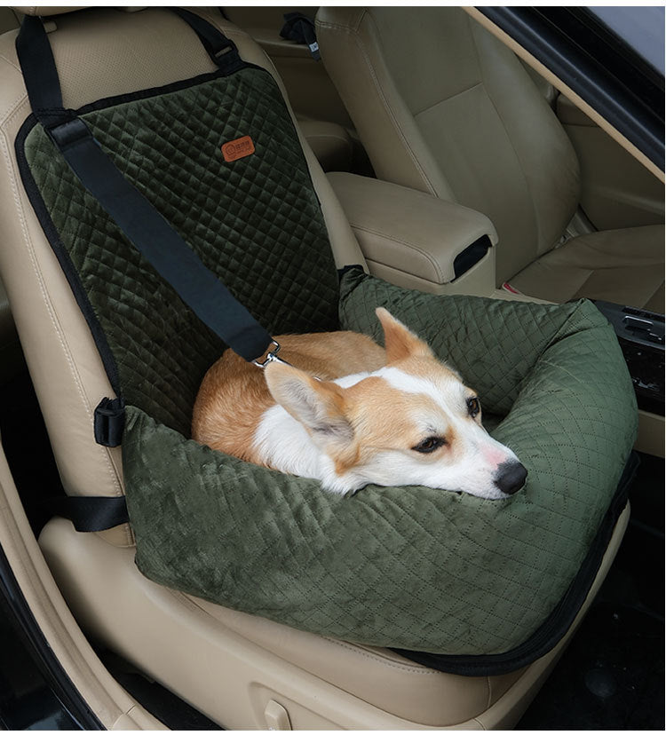 Rehausseur de siège de voiture matelassé de luxe pour chien - Voyage sûr et confortable pour animaux de compagnie