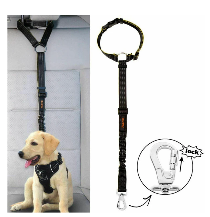 Cinturón de seguridad ajustable para perros, reposacabezas