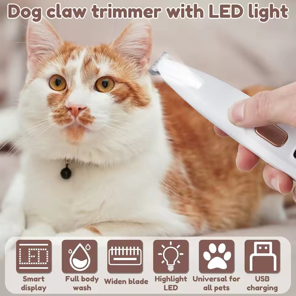 LED Fényes Kutya Talp Trimmer - Vezeték Nélküli és USB Töltés