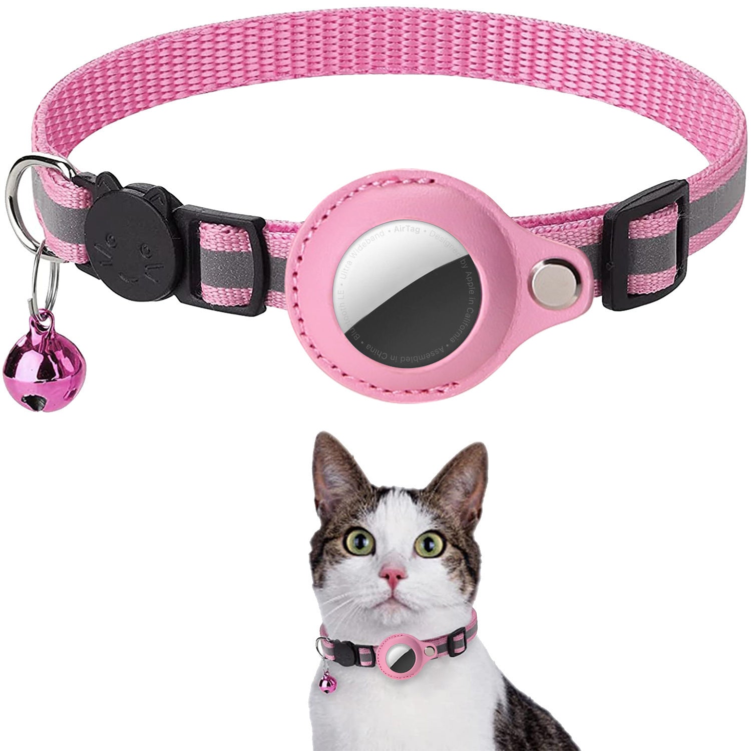 Pawfey Smart Cat Collar med Apple AirTag Holder