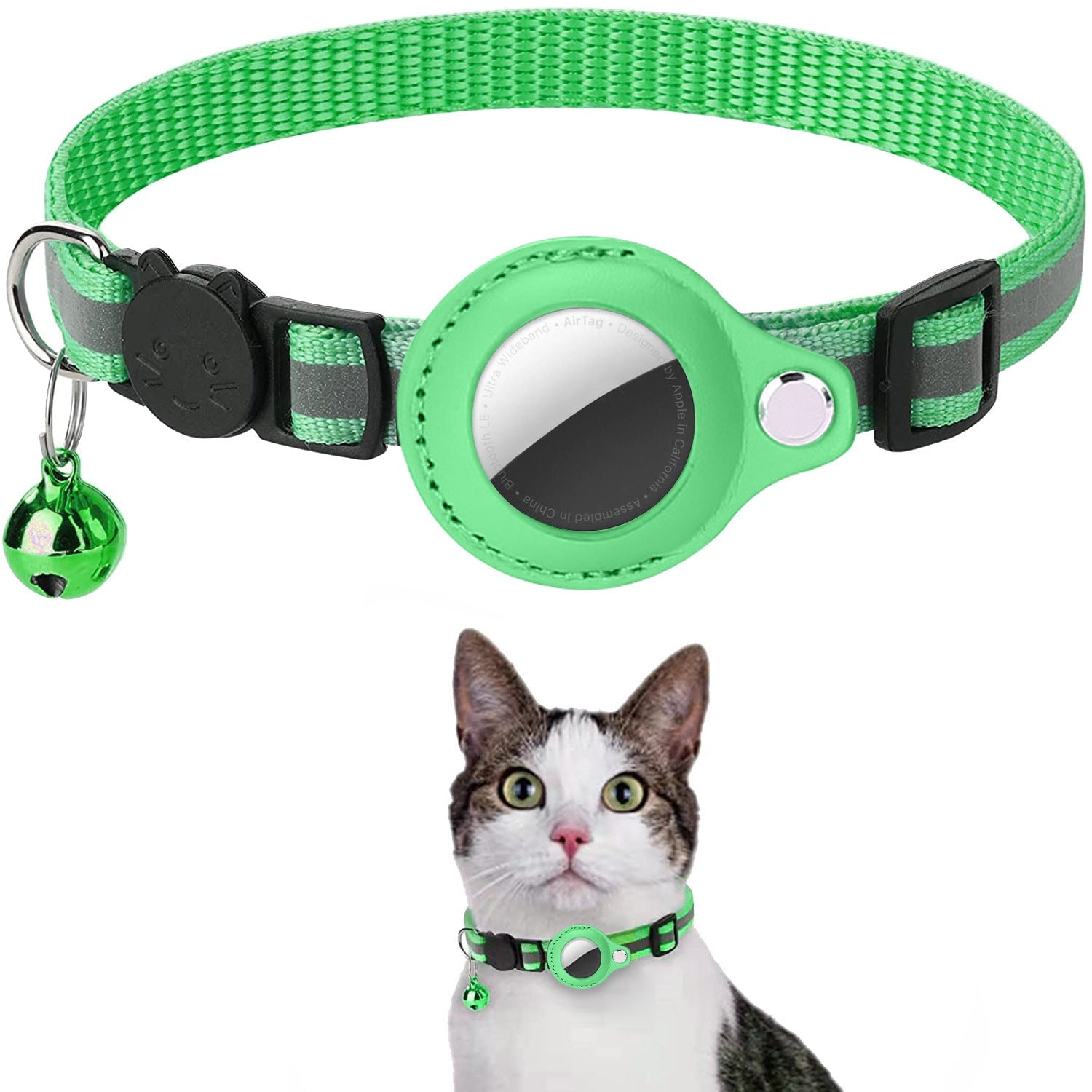 Pawfey Intelligentes Katzenhalsband mit Apple AirTag-Halter