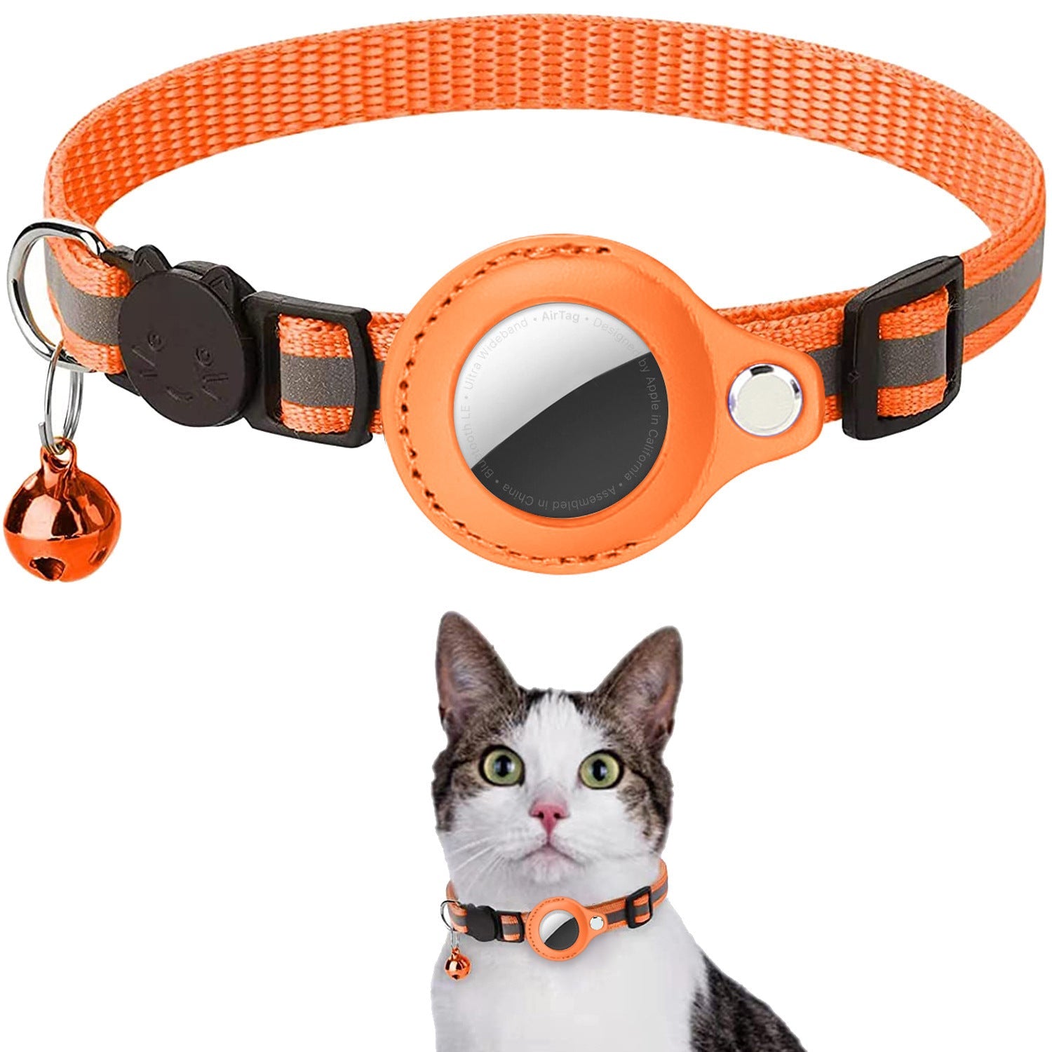 Pawfey Intelligentes Katzenhalsband mit Apple AirTag-Halter