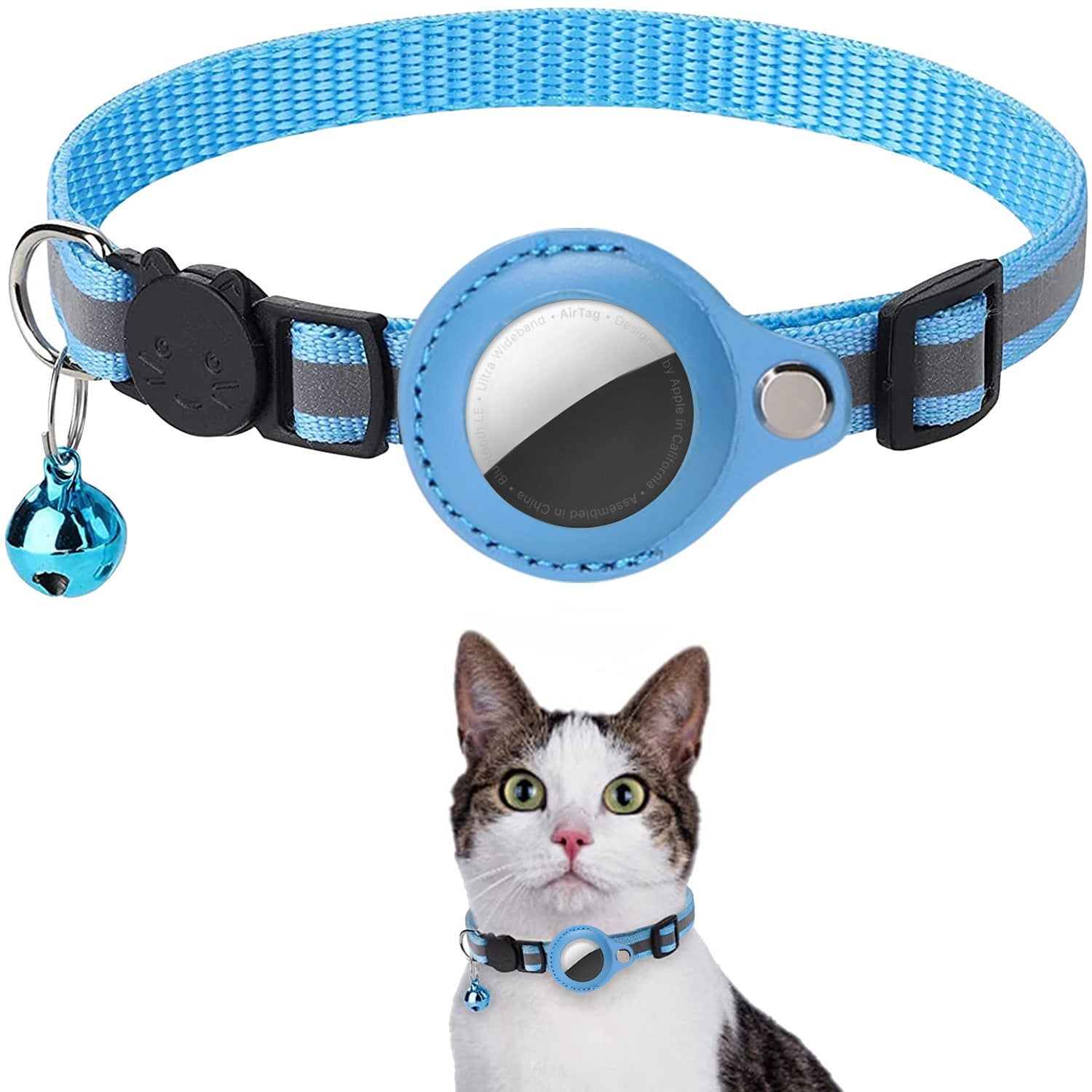 Pawfey Smart Cat Collar med Apple AirTag-hållare