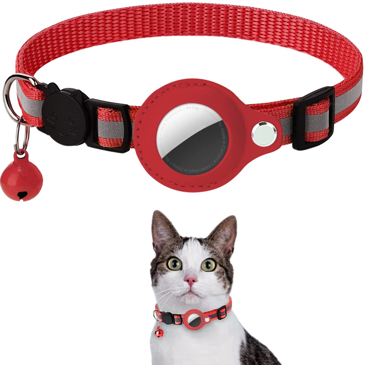 Pawfey Smart Cat Collar med Apple AirTag-holder