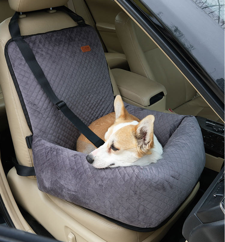 Luxury Quilted Dog Car Seat Booster - Safe, Comfortable Pet Travel