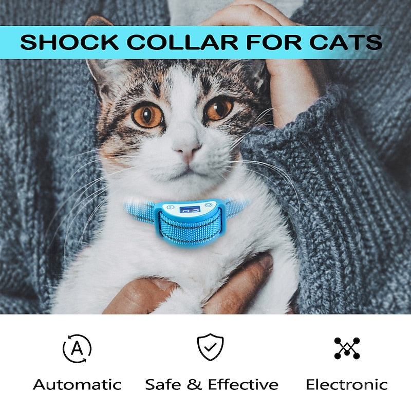 Collier anti-miaulement pour chat - Modes son, vibration et choc