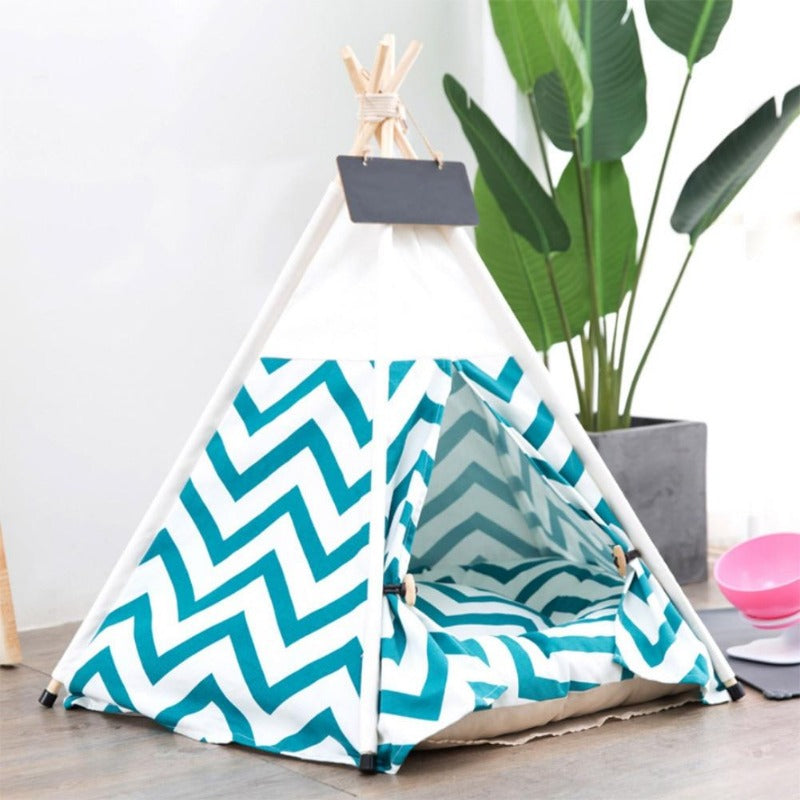 Teepee moderno bohemio para perros con cojín de cama suave