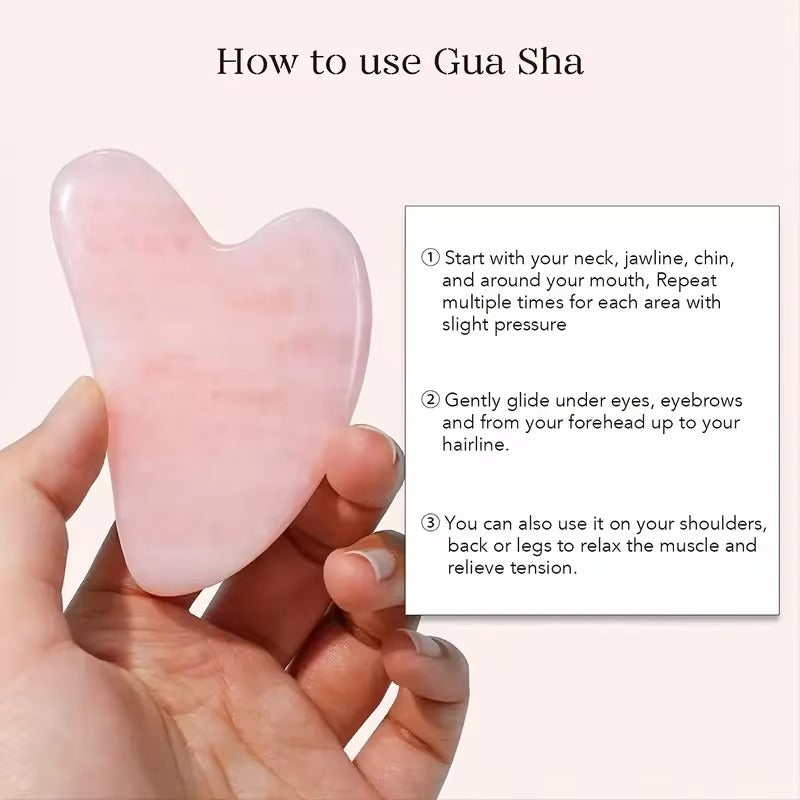 Jade Roller och Gua Sha Stone Set med Resin Massager