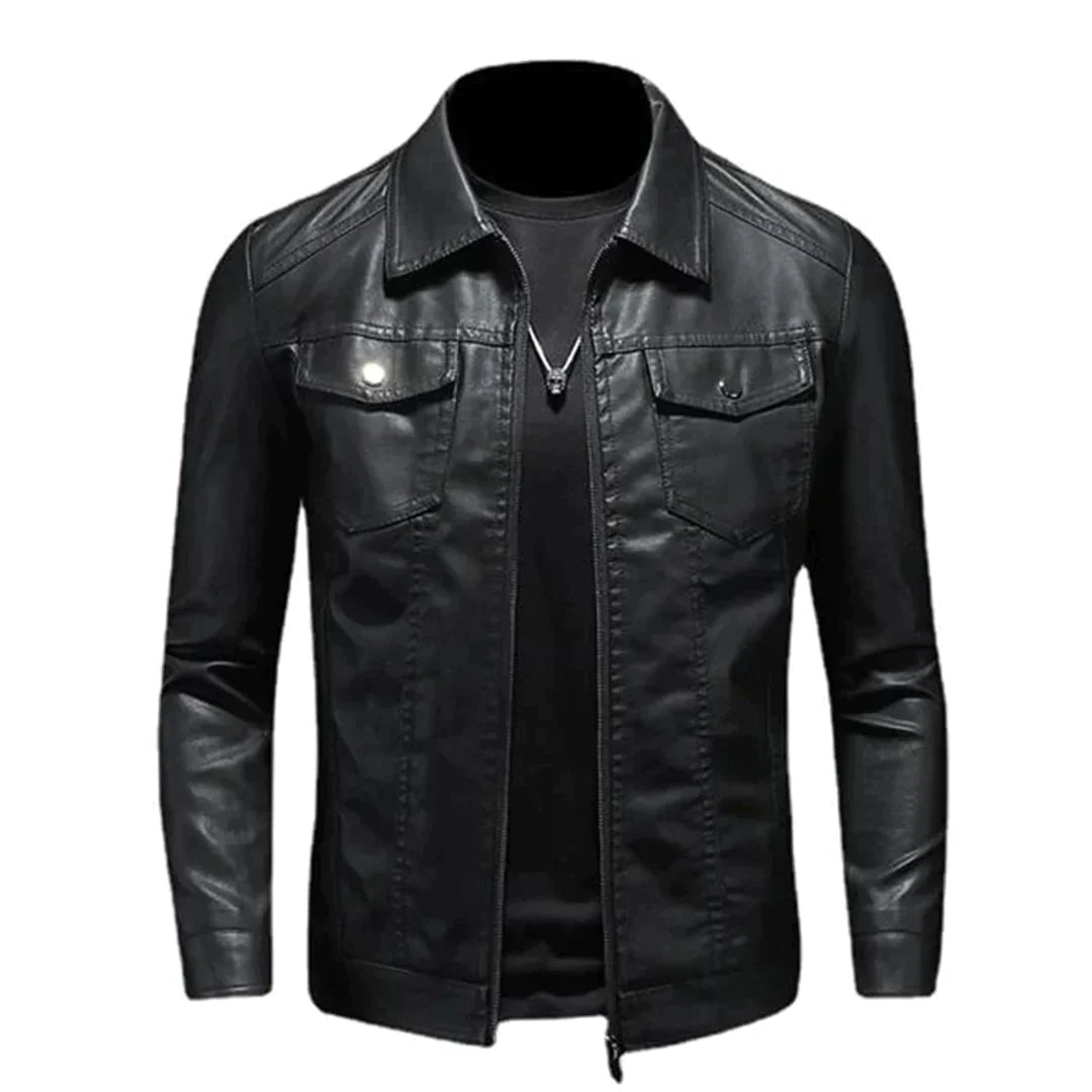 Dario - Trendy leather jacket for men