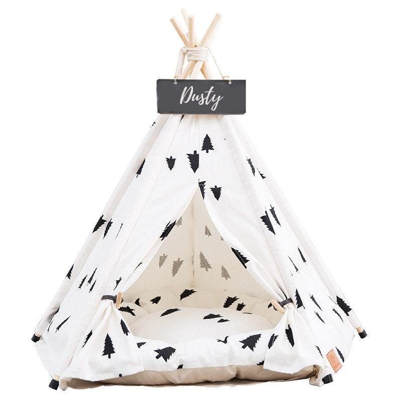 Teepee moderno bohemio para perros con cojín de cama suave