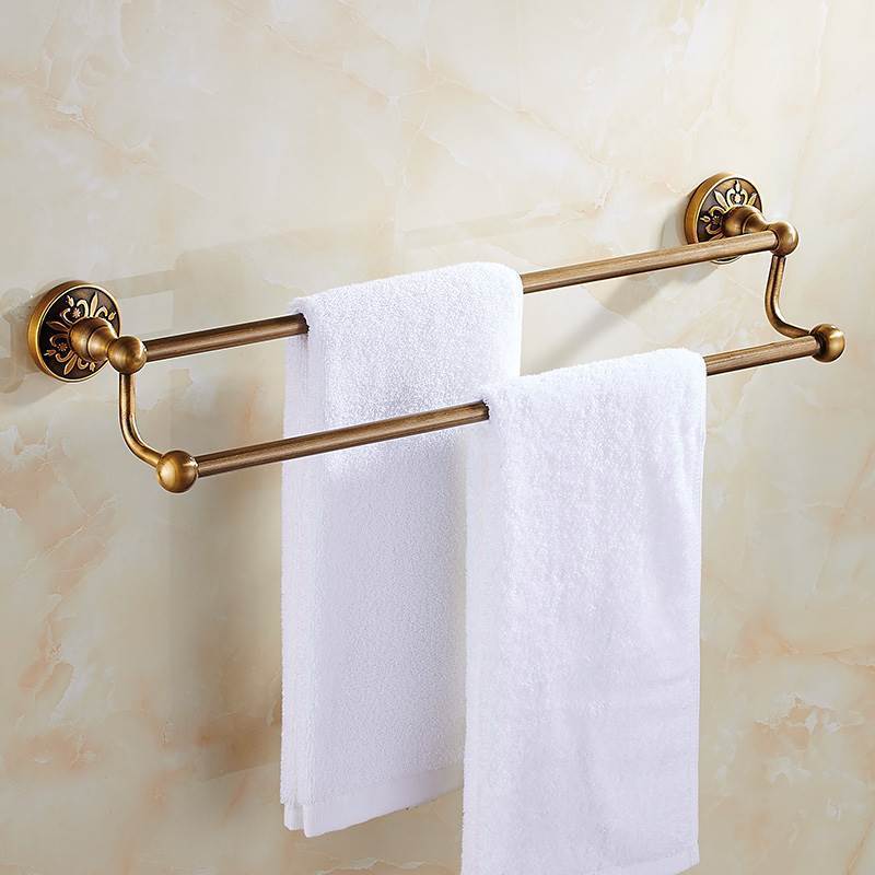 Set di ferramenta per il bagno in bronzo antico: portasciugamani, porta carta igienica, porta scopino | Accessori da bagno in alluminio salvaspazio