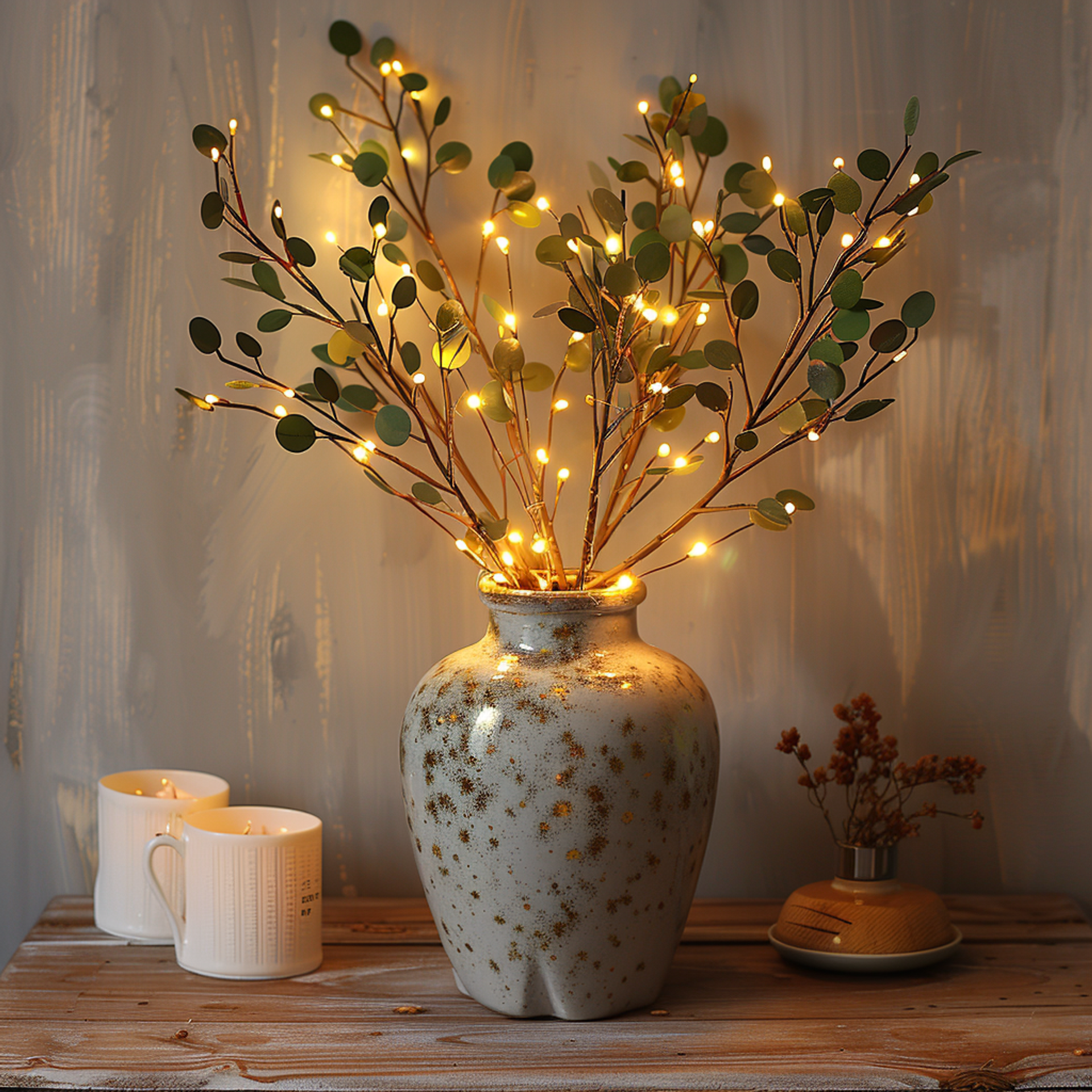 Fairy Light Olive Branch lamp