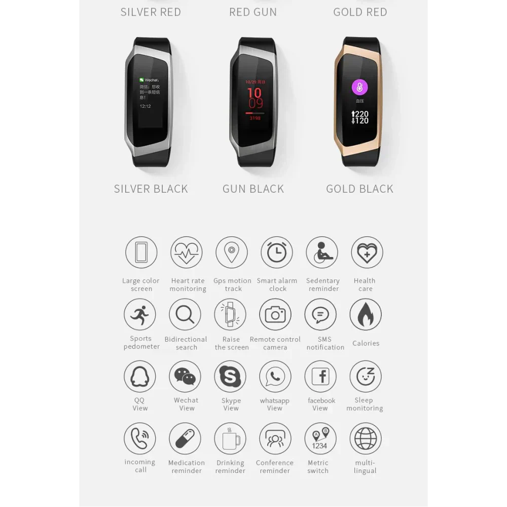 Blood Pressure Smart Watch and Heart Rate Monitor