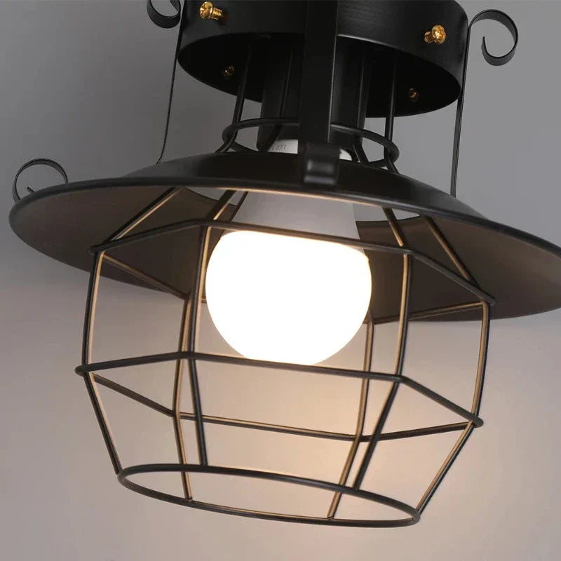 AntiqueCage - Lampada da soffitto a sospensione industriale