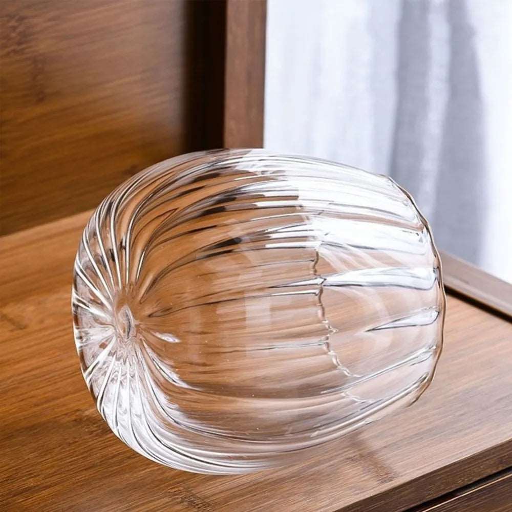 Ripple Glass Airtight Food Storage Container With Wood Lid - 2 Styles