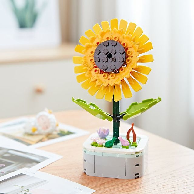 Flower Pot Building Block Decor