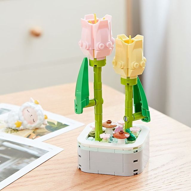 Flower Pot Building Block Decor