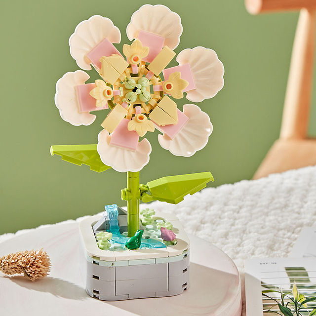 Flower Pot Building Block Decor