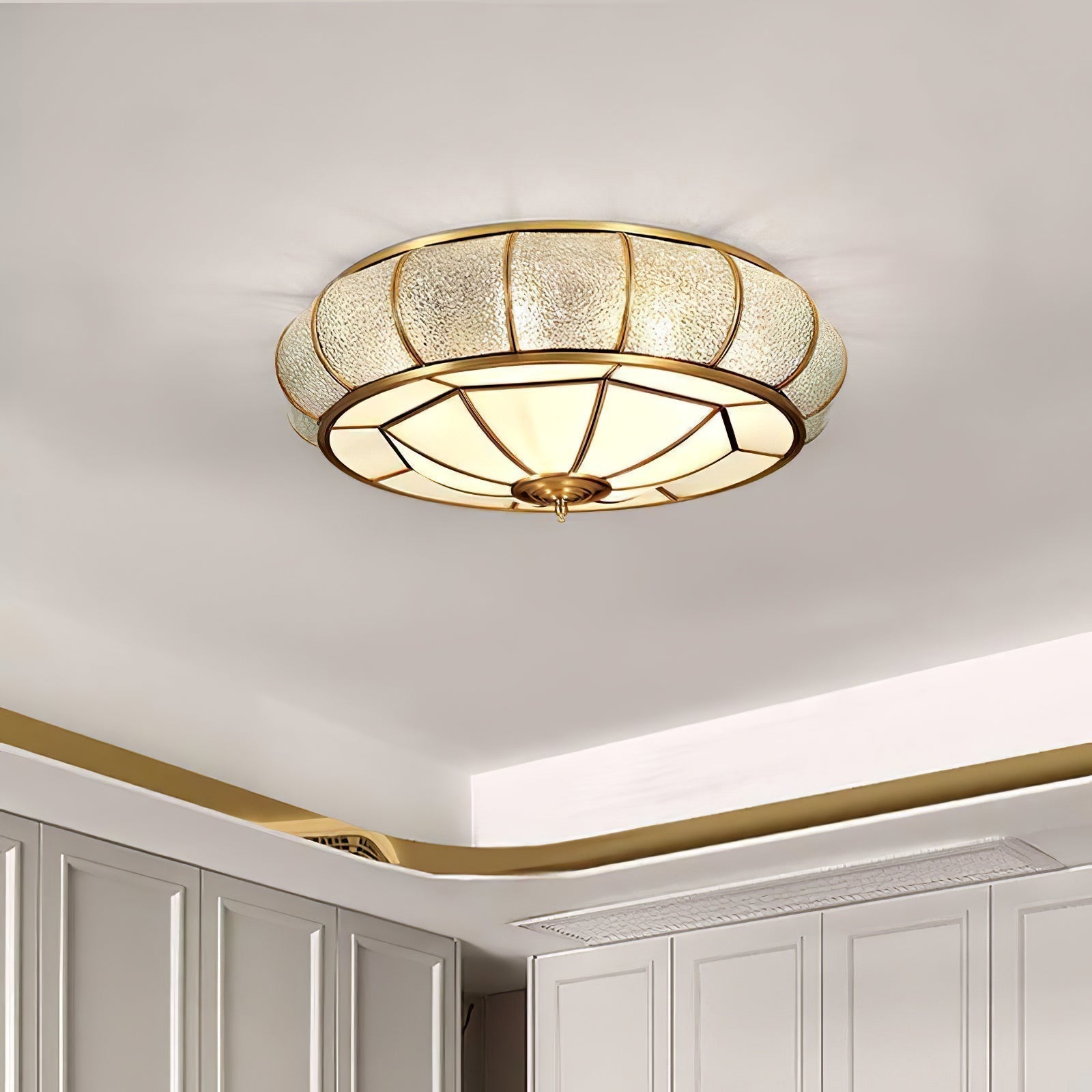 VerreTexturé - Elegant Round Lighting lampe