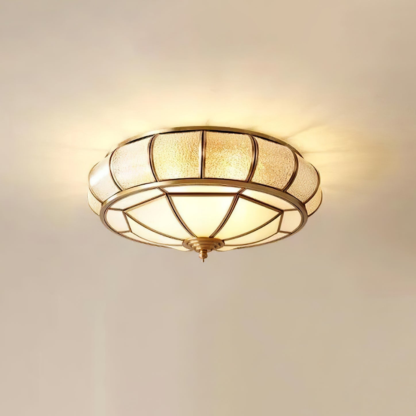 VerreTexturé - Elegant Round Lighting lampe